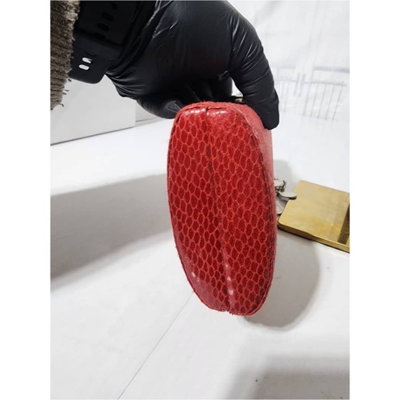 Authentic Moschino Croc Leather Clutch Red - Picture 6 of 11